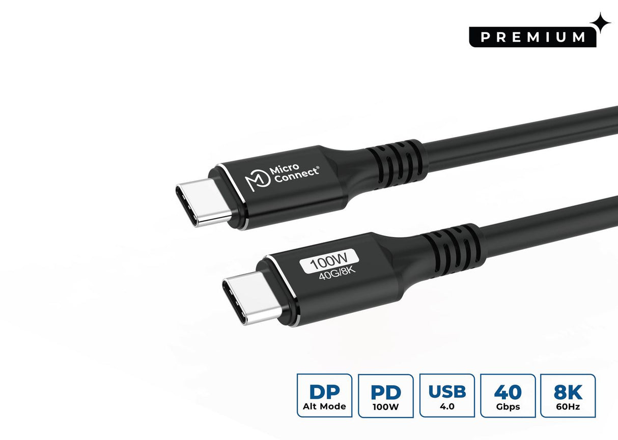 Cable USB-C de 1 m, 100W, 40Gbps, USB4 Gen 3x2
