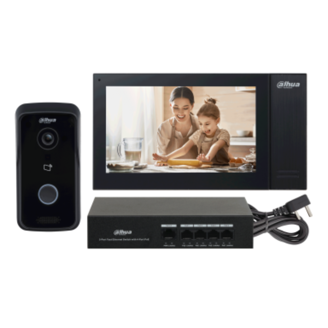 Kit de intercomunicação de vídeo IP para montagem em superfície para utilização no exterior + monitor interior