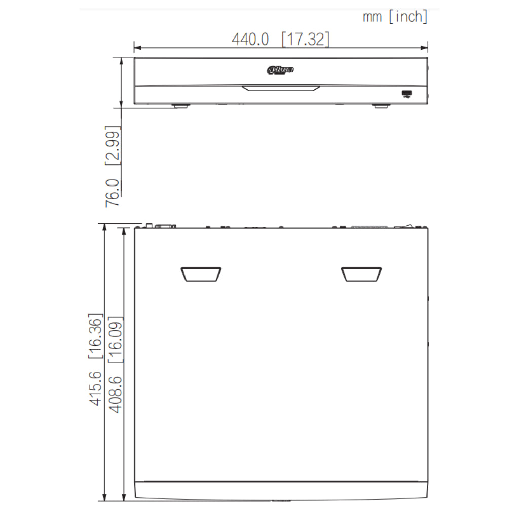 Gravador de 64 canais - NVR 64 canais 384 Mbps H265 2x HDMI 16 PoE 4 E/S de HDD IA