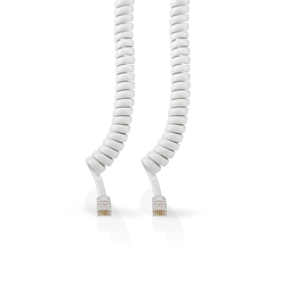 Cabo telefónico | RJ10 macho | RJ10 macho | 2,00 m | Design do cabo: entrançado | Tipo de cabo: RJ10 | Branco