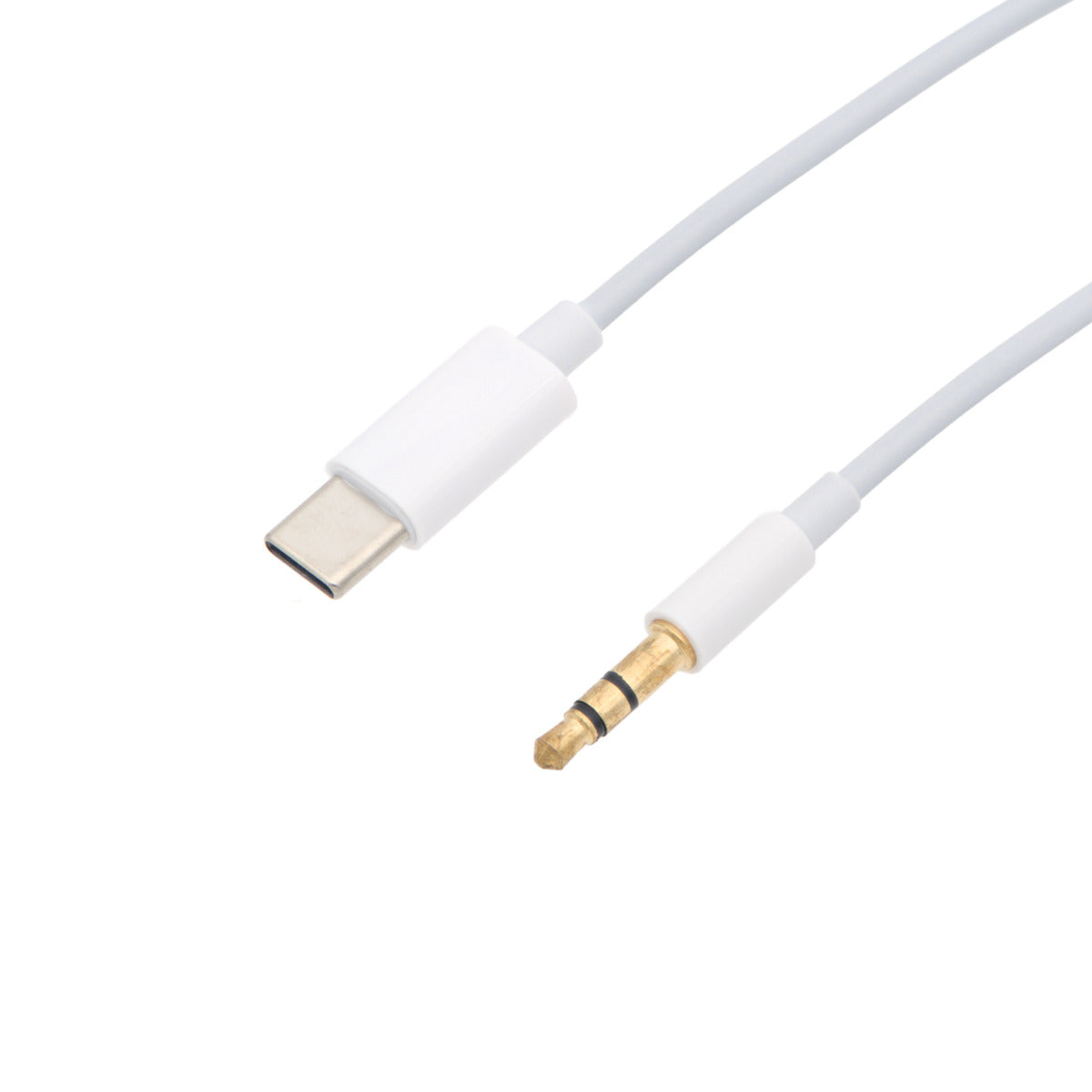 Cabo de áudio USB-C para 3,5 mm - Revestimento em PVC branco e som Hi-Fi - 1 m