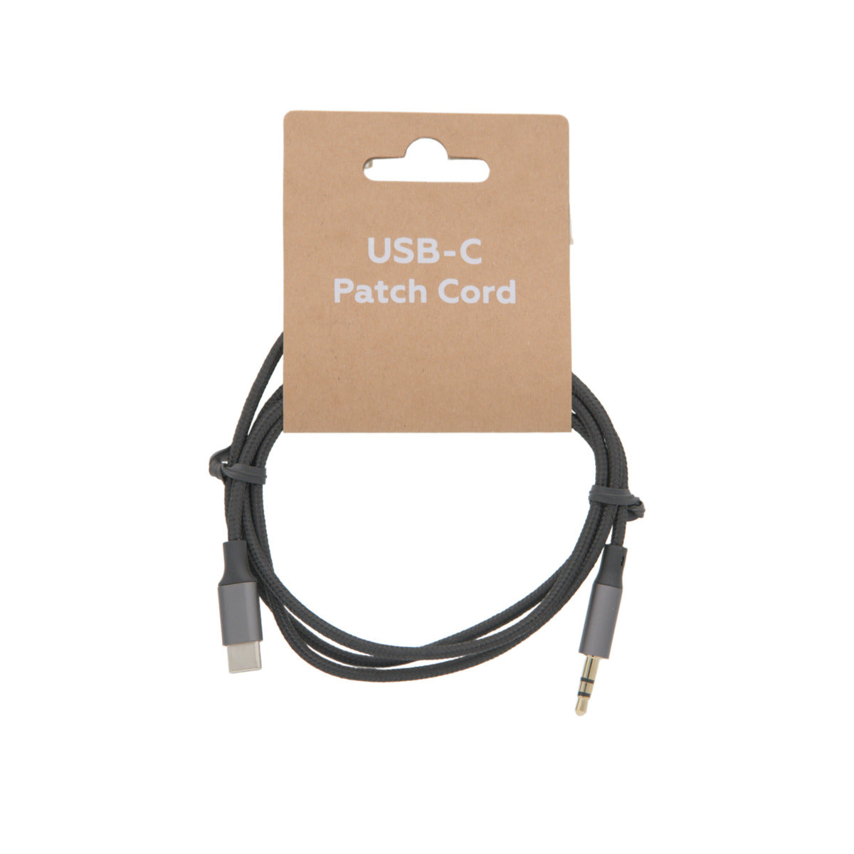 Cabo de áudio USB-C para 3,5 mm - Revestimento em nylon cinzento e som Hi-Fi - 1 m