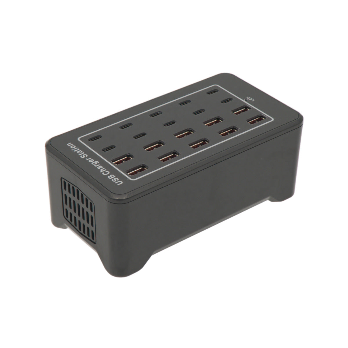 Base de Carga USB 100W – 20 Puertos (10 USB-A + 10 USB-C)