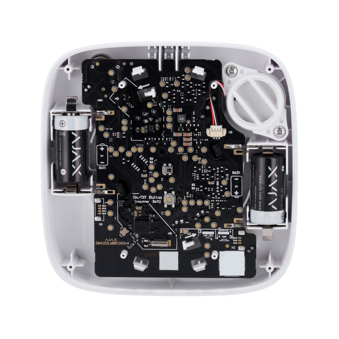 Detector de humo y CO Sensor de temperatura Inalámbrico 868 MHz Jeweller Sirena 85 dB incorporada Certificado EN 14604 Alimentac