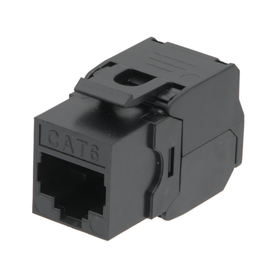 RJ45 UTP Keystone Cat.6 Black Tool-Free