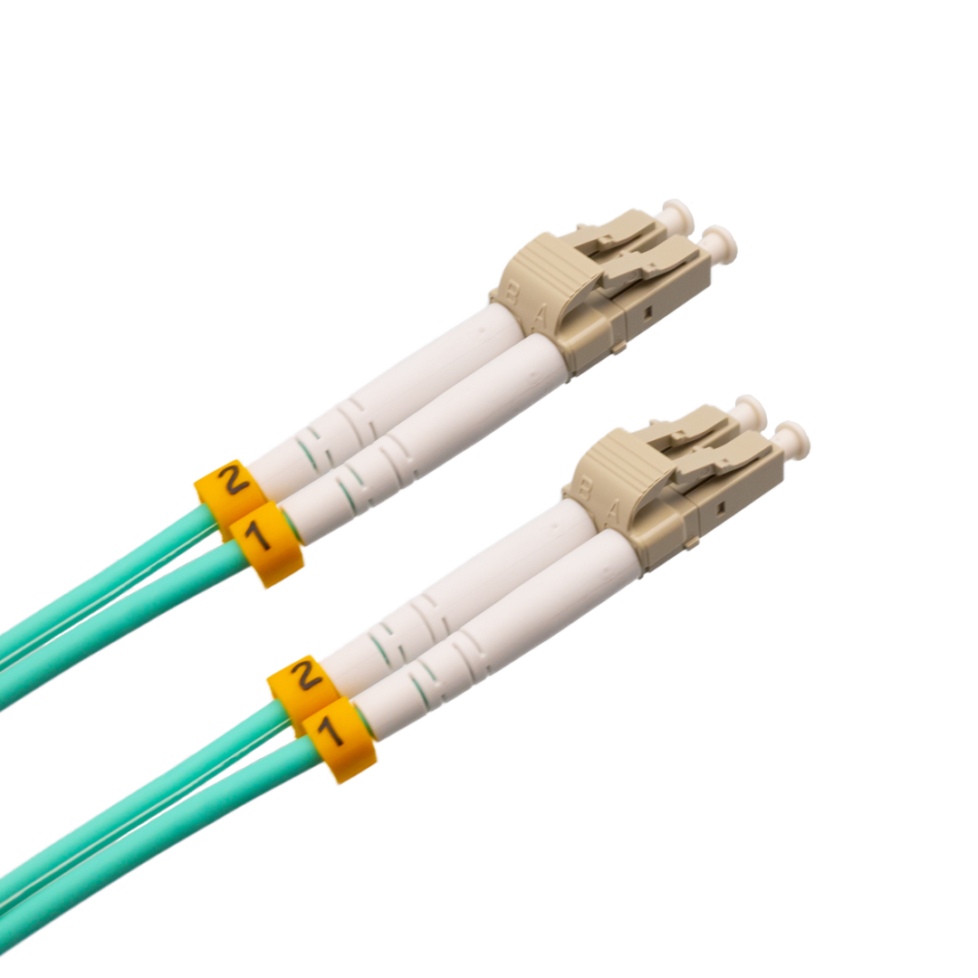 LC/UPC to LC/UPC OM3 Duplex Fiber Optic Cable, 0.5m