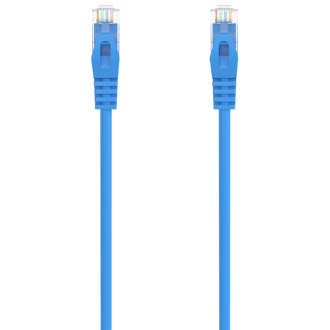Cable de Red Latiguillo RJ45 LSZH Cat.6A 500 Mhz UTP AWG24, Azul, 25cm