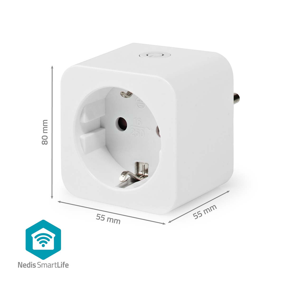 SmartLife Wi-Fi Smart Plug | IP21 | Power Meter | 3680 W | Type F (CEE 7/3) | 0 - 55 °C | Android™ / iOS | White | 1 pc