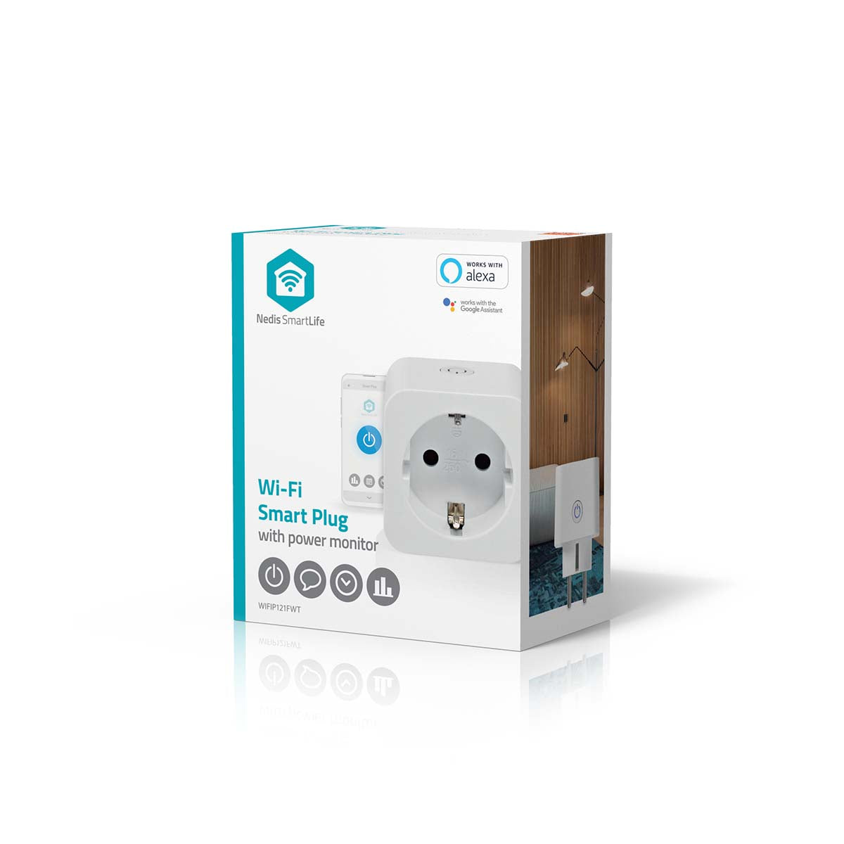SmartLife Wi-Fi Smart Plug | IP21 | Power Meter | 3680 W | Type F (CEE 7/3) | 0 - 55 °C | Android™ / iOS | White | 1 pc