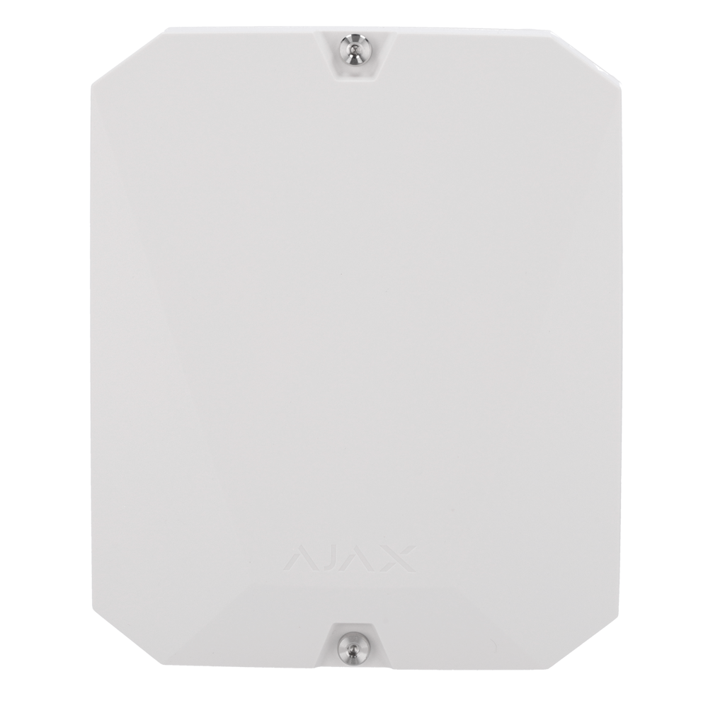 AJAX radio multi-transmitter with up to 18 wired alarm and tamper inputs. Configurable alarm.
