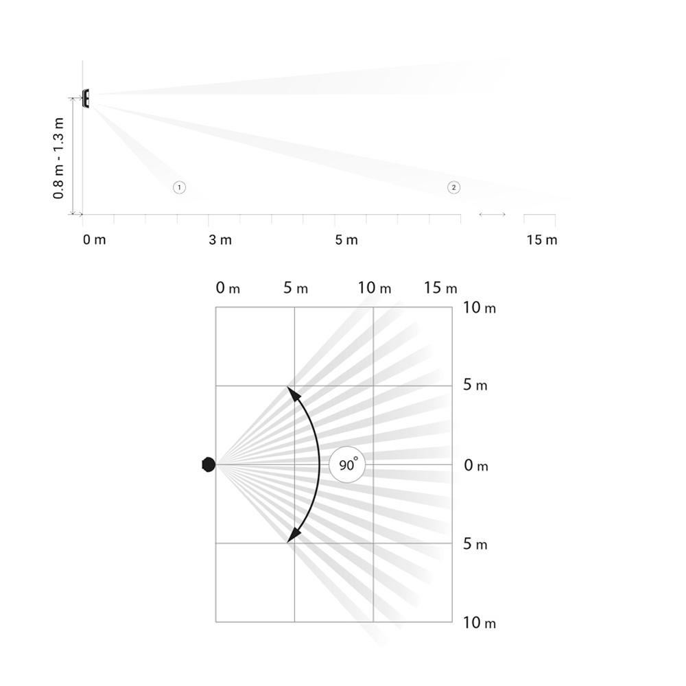 Detetor PIR externo Ajax - Sem fios 868 MHz, para joalheiros, com alcance de deteção de 15 m, anti-mascaramento, imune a animais de estimação e alcance espacial.