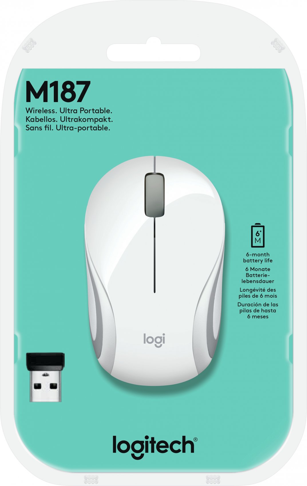 M187 Mini Wireless Mouse in White