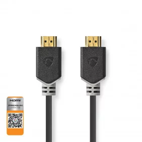 Premium Cable Hdmi 2.0 | Conector Hdmi? 4K@60hz 18 Gbps 5.00 m Redondo PVC Antracita Caja de Ventana