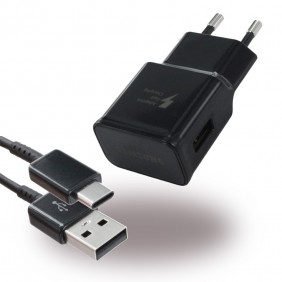 Cargador de red Samsung + Cable Usb-c Color Negro