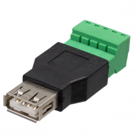 Conector USB 2.0 Tipo A Hembra con Terminal Tornillo