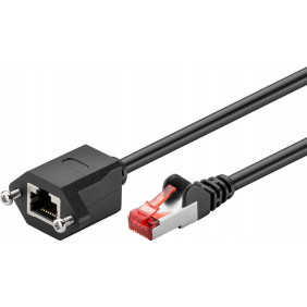Extensión Cable de red Cat6. F/utp, Color Negro 0.5m
