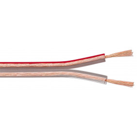 Cable de Altavoz Transparente CU - 100 m, Diámetro 2 x 2,5 mm²