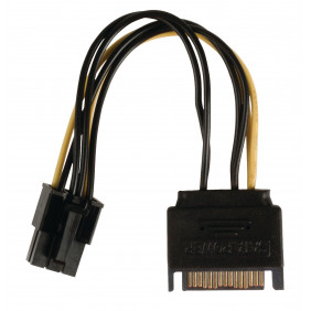 Cable Adaptador de Alimentación Interna, PCI Express Hembra ? Sata 15 Pines Macho, 0,15 m Multicolor