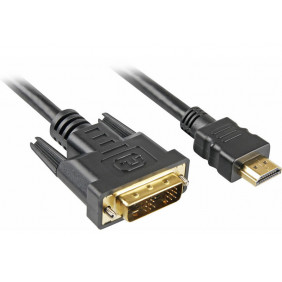 Cable Hdmi a DVI 18+1 Pins Conectores Dorados 30awg 2m