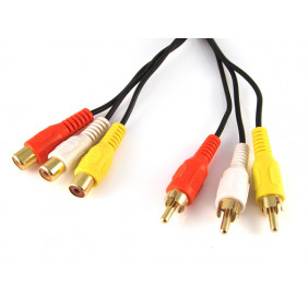 Cable Audio-video (3xrca-macho/hembra) 3m Cables