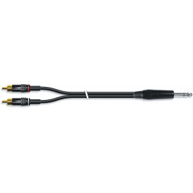 Cable de Audio Jack 6.3mm Estéreo Macho a 2 x Rca-macho con Conectores Metalicos 1.5m