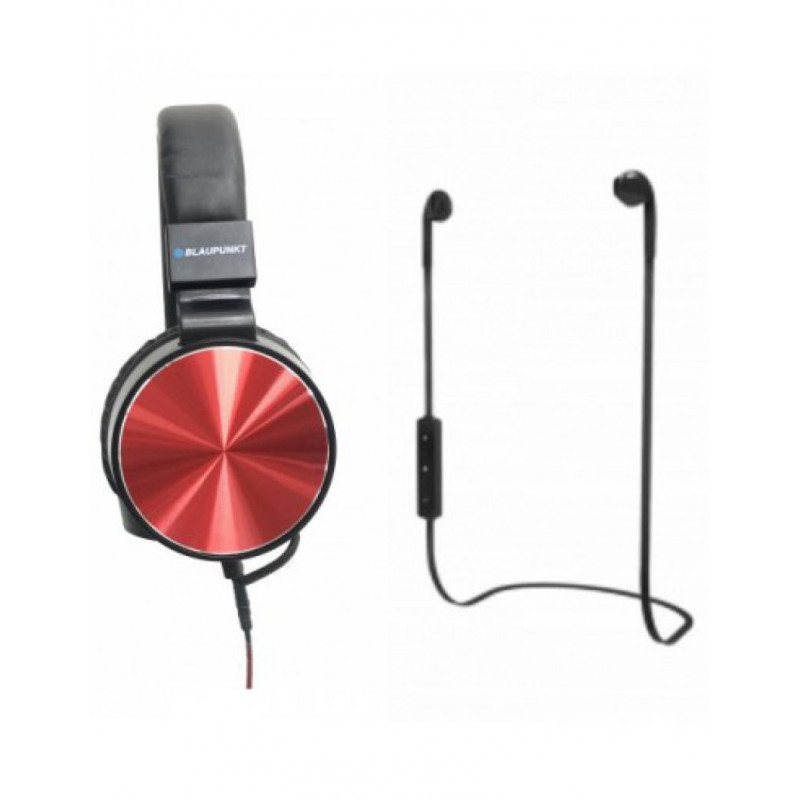 Set 2 Auriculares Diadema con Cable y Deportivo Bluetooth Blp1530 - Rojo