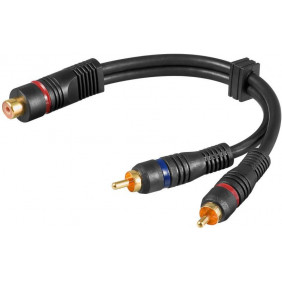 Cable Adaptador de Audio en Y: RCA Hembra 2 Machos