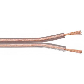 Cable de Altavoz Transparente CCA - 25 m, Diámetro 2 x 2.5 mm²