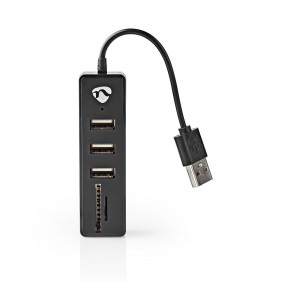 Concentrador USB | 3 Puertos 2.0 Lector de Tarjetas SD / Microsd Negro *No Categorizados