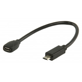 Cable Adaptador MHL, USB 11-pines Micro B Macho - 5-pines Hembra, 0,20 m, Negro Cables