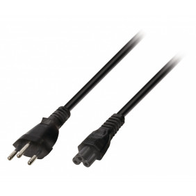 Cable de Alimentación con Enchufe Suizo Macho - Iec-320-c5 5.00 m en Color Negro