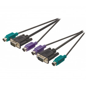 Cable KVM de VGA Macho - 2x PS2 2,00 m en Color Negro Valueline Cables