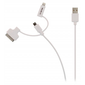 Cable USB 2.0 de Carga y Sincronización A Macho Micro B con Adaptador Lightning Adapt