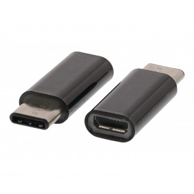 Adaptador USB 2.0 Micro B Hembra - C Macho de 0,15 m en Color Negro Cable