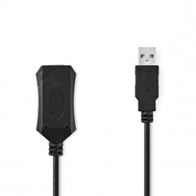 Cable Alargador Activo USB 2.0 | A Macho - Hembra 5,0 m Negro