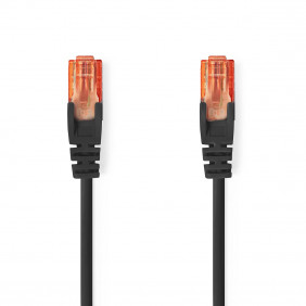 Cable Cat6 | Rj45 (8p8c) Macho UTP 15.0 m Redondo PVC Negro Bolsa Polybag