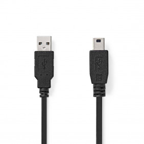 Cable USB 2.0 | A Macho - Mini de 5 Pines 3,0 m Negro Cables