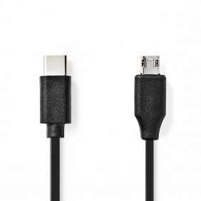Cable USB 2.0 | Tipo C Macho - Micro B 1,0 m Negro