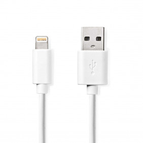 Cable de Carga y Sincronización | Conector Lightning Apple 8 Pines Macho - USB A 1,0 m Blanco | Sobre