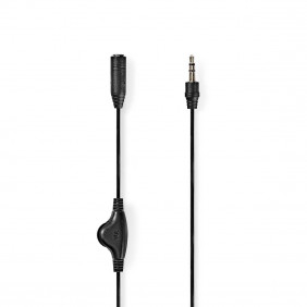 Cable de Audio Estéreo con Control Volumen | Macho 3,5 mm - Hembra 1,0 m Negro