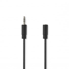 Cable de Audio Estéreo | Macho 3,5 mm - Hembra 1,0 m Negro