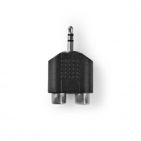 Adaptador de Audio Estéreo | Macho 3,5 mm - 2x RCA Hembra Negro