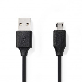 Cable USB 2.0 | A Macho - Micro B Reversible 2,0 m Negro