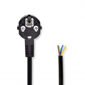 Cable de Alimentación | Conector Schuko en Ángulo - Extremo Abierto 3,0 m Negro