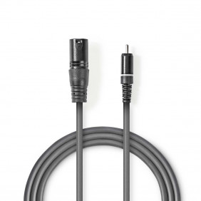 Cable de Audio XLR | 3 Pines Macho - RCA 1,5 m Gris