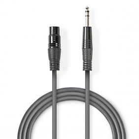 Cable de Audio XLR Compensado | 3 Pines Hembra - 6,35 mm Macho 1,5 m Gris