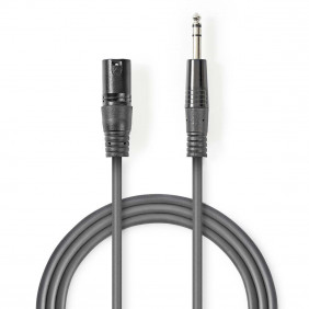 Cable de Audio XLR Compensado | 3 Pines Macho - 6,35 mm 5,0 m Gris