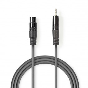 Cable de Audio XLR | 3 Pines Macho - 3,5 mm 1,5 m Gris Adaptador
