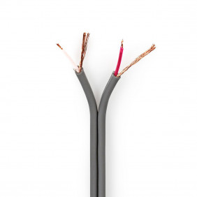 Cable de Audio Compensado | 2x 0,16 mm² 100 m En Bobina Gris