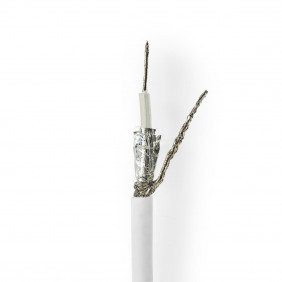 Cable Coaxial | Rg58c/u 50 Ohm Doble Blindado Eca 10.0 m Redondo PVC Blanco Carrete Antena